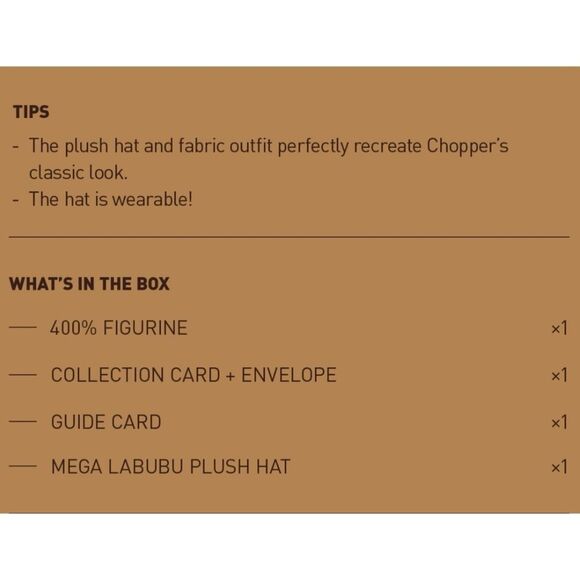 POP MART THE MONSTERS MEGA LABUBU 400% TONY TONY CHOPPER - Picture 9 of 9